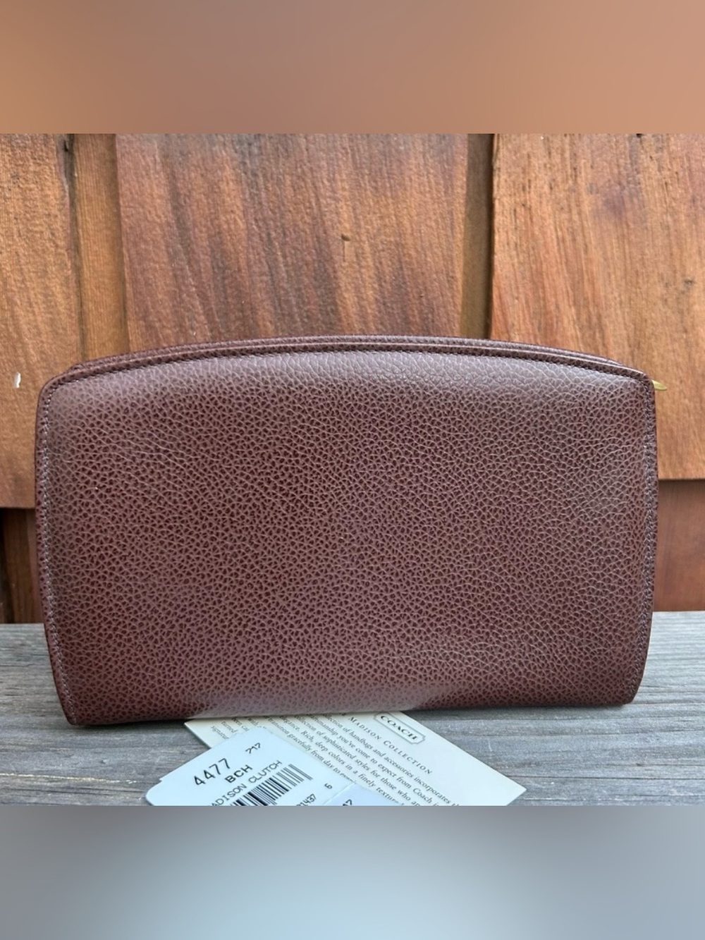 New, Vintage Coach Madison Clutch, Beechnut